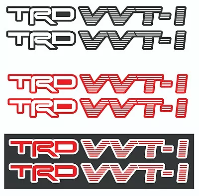 TRD VVTI With Background Color Vinyl Sticker Decals - VVTI TRD - SET Of 2 • $16