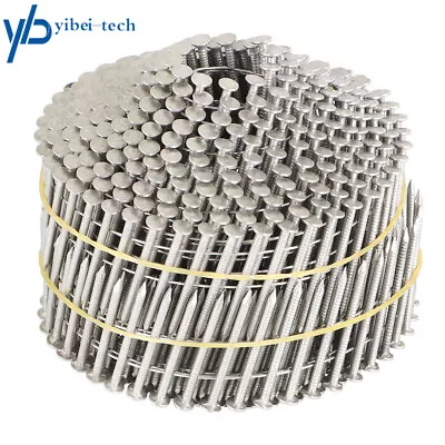 1200Pcs Wire Coil 1-1/2” ×.09” Ring Shank Stainless Steel Siding Nails 15 Degree • $29.50