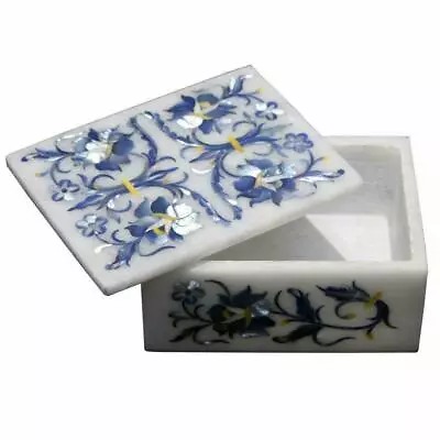 6 X4  Marble Box Jewelry Trinket Inlay Pietra Dura Mosaic Malachite B32 • $226