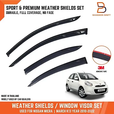 Weather Shield Window Visor Rain Guard For Nissan Micra K13 Hatchback 2010-2022 • $90