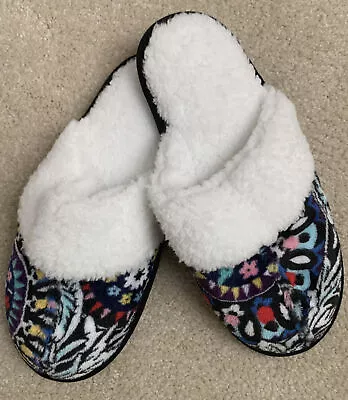 Vera Bradley Sherpa Lined Slippers S/M 5 - 6 SLIP ON Stained Glass Medallion • $16.50