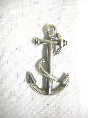 Sailboat Anchor Boat Anchor Yacht Sailing Usa Pewter Pendant On Adj Necklace • $8.99