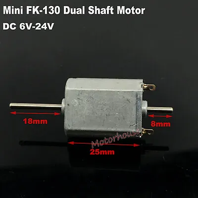 Mini FK-130SH DC 12V-24V 19200RPM High Speed 2mm Dual Shaft 130 Motor DIY Toy • £1.66