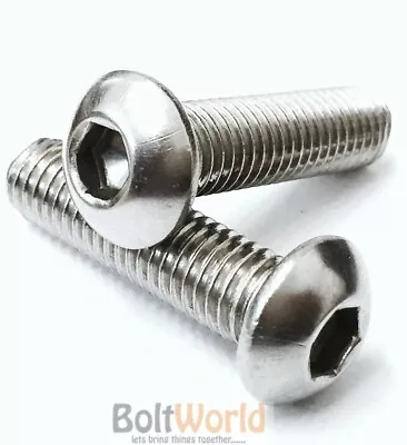 1/4  Unc Socket Button Head Bolts A2 Stainless Steel Screws Harley Imperial • £3.71