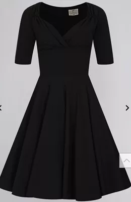 Collectif Sz 20 Black Trixie Doll Dress BNWT - 50s Style • £8.50