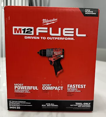 Milwaukee 3404-20 M12 FUEL 1/2  Hammer Drill/Driver_New In Box • $85