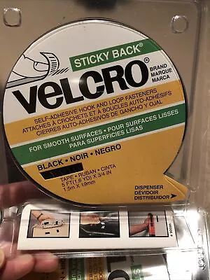 VELCRO Brand STICKY BACK Tape Roll 3/4  X 5' Black • $10