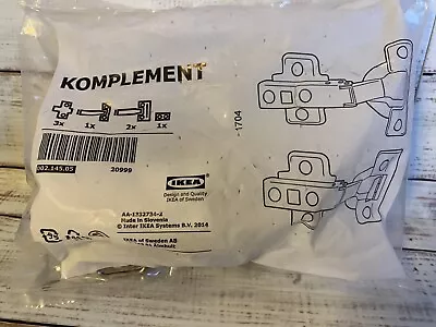 KOMPLEMENT 002.145.0 Soft Closing Hinge Wardrobe Hinge Door Hinge Steel IKEA New • £19.99