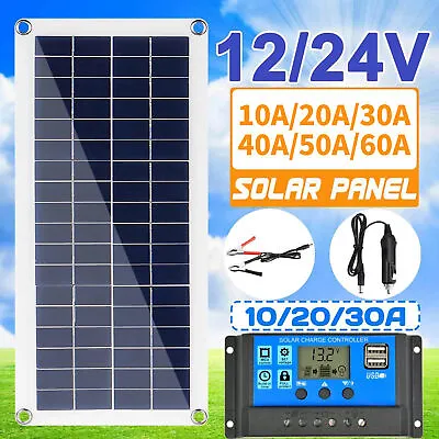 Portable 300W Solar Flexible Panel Kit 12V USB Interface Solar Board 30A 40A • £20.99