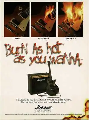 1996 MARSHALL Valvestate VS100R Combo Amp Amplifier Vintage Print Ad • $8.95