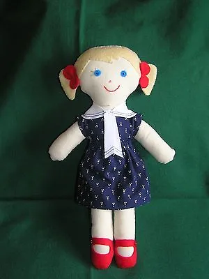 Handcrafted Rag Doll - Sailor Girl  - Vintage Laura Ashley Fabric • $24.66