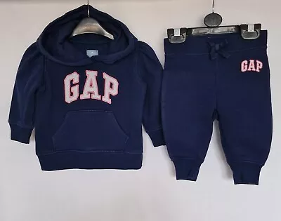 £13.99 • Buy GAP BABY - Blue Two Piece Tracksuit Set Hoodie And Joggers Age 6-12 Months.Used