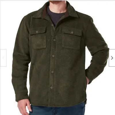 Rugged Elements Men's Sherpa Lined Shirt Jacket(dark Olive Green Xl)nwt • $50.14
