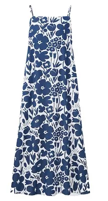 UNIQLO X Marimekko Camisole Maxi Dress Denim Blue White Floral Sz XL • £51.15