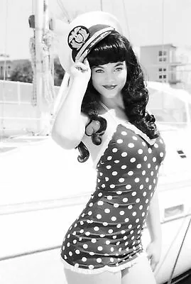 380374 Bettie Page Very Young Polka Dots WALL PRINT POSTER AU • $71.45