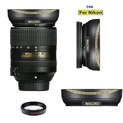 Wide Angle Macro Lens For Nikon AF-S DX NIKKOR 18-300mm F/3.5-6.3G ED VR Lens • $139.22