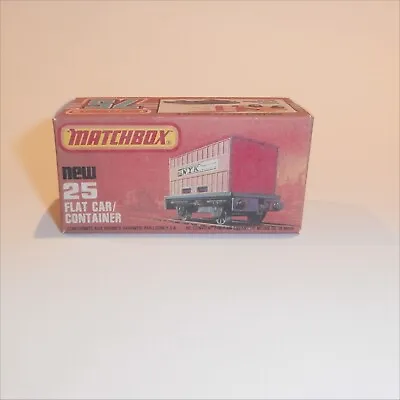 Matchbox Lesney Superfast 25 G Train Flat Car With Container K Style Repro Box • $12.99