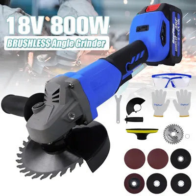 4-1/2 In Brushless Cordless Angle Grinder Variable Speed Cutting Off + Battery • £39.50