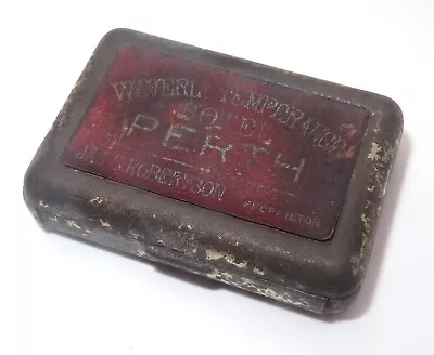 Vtg Waverly Temperance Hotel Perth Scotland Advertising Match Safe Vesta Case • $4.99