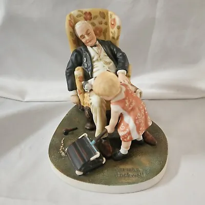 Vintage Grandpa Guardian By Norman Rockwell 1991 Figurine Limited Edition • $35