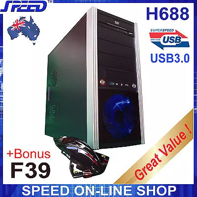 SPEED H688 USB3.0 PC Gaming Tower Case - Plus Bonus F-39 Aircraft Gaming Mouse • $50