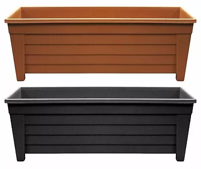 £9.99 • Buy 2 X 55cm Trough Plant Pot Long Plastic Planter Outdoor Garden Herb Flower Grosve