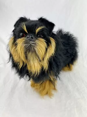 REAL FUR Pekinese Figure Figurine Home Decor Collectible Gift Puppy Dog • $49.95