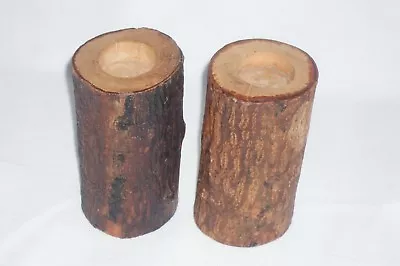 £22.99 • Buy Rustic Wooden Candle Holder (pair)