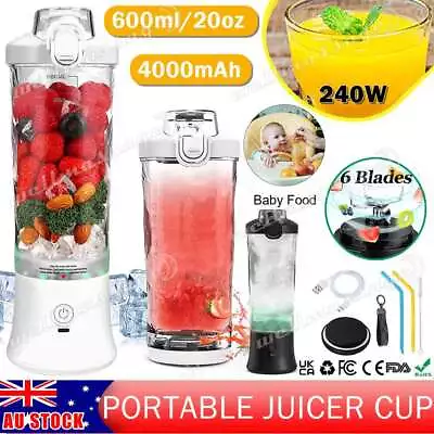 600ml 240W Portable USB Fruit Blender Food Smoothie Maker Mixer Juicer Cup Shake • $32.55