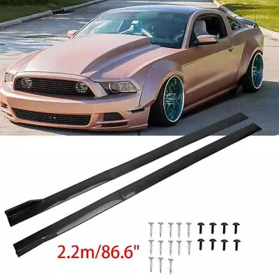 For FORD MUSTANG GT 2015-2021 86.6  Side Skirts Lip Rocker Panel Carbon Fiber • $62.99