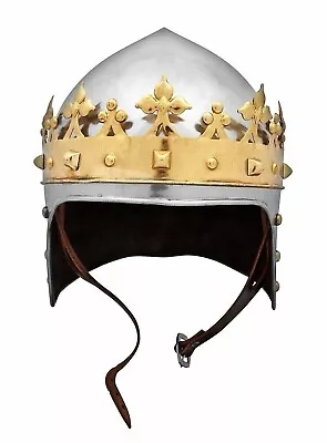 Medieval Knight Crown Helmet Crusader Costume Armor LARP Collectible Gift Item • $120.34