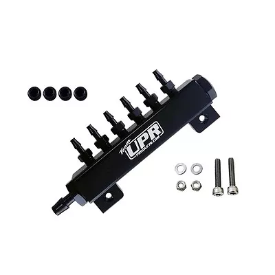 $34.99 • Buy UPR 6 Port VACUUM Block Intake Manifold Fuel Gas Wastegate Turbo Boost NOS Black