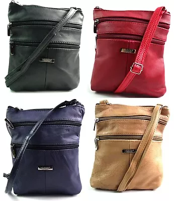 Ladies Genuine Soft Real Leather Crossover Body Bag Shoulder Bag Purse Handbag • $28.30