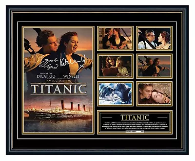 Titanic 1997 Leonardo Dicaprio Winslet Signed Poster L/e Framed Memorabilia • $129.99