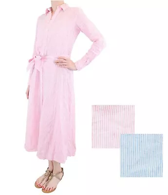 Polo Ralph Lauren Women's Dress Striped Linen Shirt Dress Matching Belt $149 • £67.46