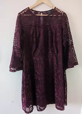 City Chic Maroon Lace Dress Size XS/14 • $20