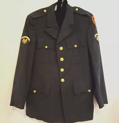 Vintage 70's Men's U.S. Army Military Dress Jacket Blazer & Tie Size 37R Cosplay • $19.95