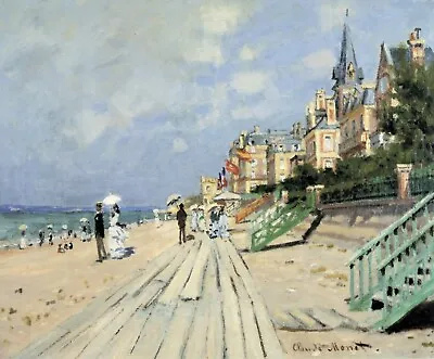 Beach At Trouville By Claude Monet Giclee Fine Art Print Reproduction On Canvas • $49.95