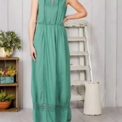 Matilda Jane DOWN IN THE VALLEY Maxi Dress Green Women’s Size Small  • $16