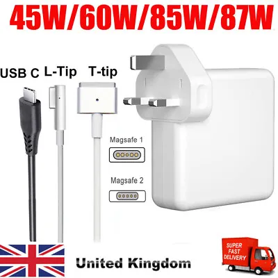 45W-96W AC Adapter Charger For APPLE Macbook Air/Pro11 13 15 17 USB-C/L/T Tip UK • £13.49