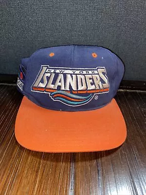 Vintage New York Islanders Fisherman Snapback Hat Cap Rare 90s NHL Hockey • $40