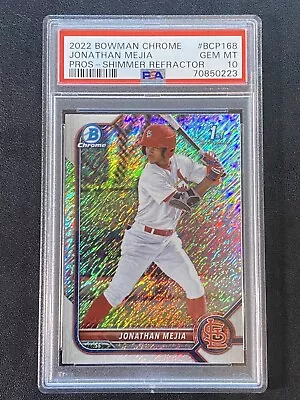 2022 Bowman Chrome JONATHAN MEJIA 1st SHIMMER REFRACTOR SP PSA 10 Gem Mint • $57.33