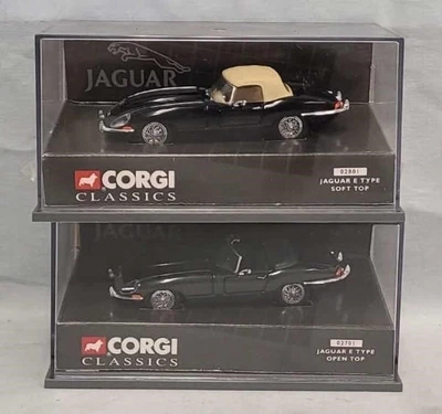 $49 • Buy Corgi Classics Lot: Jaguar E-Type Open Top (02701) & Soft Top (02801) 1/43 WOW!!