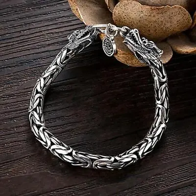 $6.39 • Buy 925 Sterling Silver Vintage Dragon Bracelet Unique Elegant Trendy Bangle Jewelry