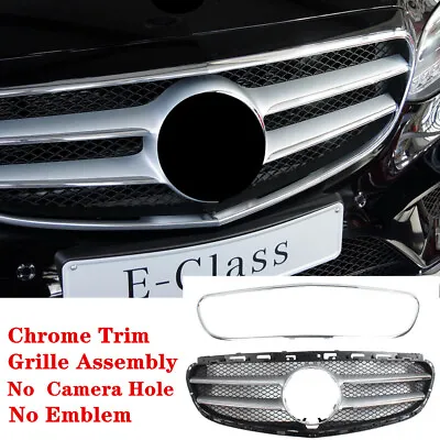 Fit For Mercedes E Class W212 14-16 Front Center Grille Radiator Grill W/Chrome • $87.94