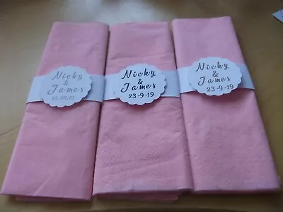 £3.50 • Buy 20 Personalised Paper Napkin Rings Wedding Engagement Birthday Special Occasion