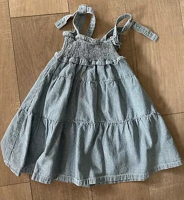 Zara Toddler Girl Stripped Denim Dress 2/3T • $8.99