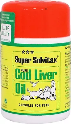 Super Solvitax Pure Cod Liver Oil Capsules 90 Tablets- Vitamin For Pets • £11.99