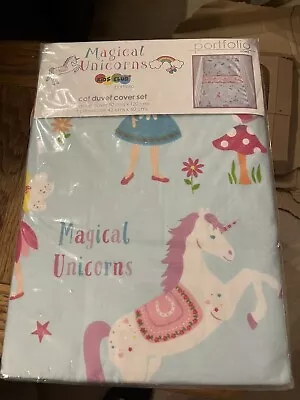 Brand NewDuvet Set. Cotbed Junior Bed Unicorns Reversible Bedding  90cm X 120cm • £4.99