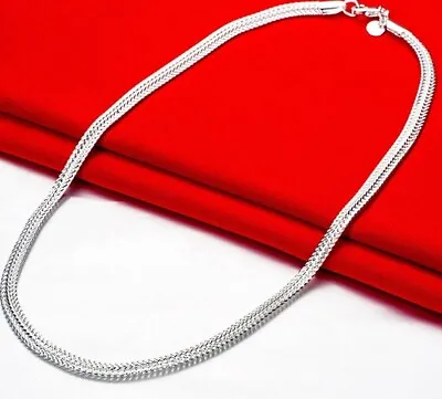 925 Sterling Silver 4mm Chain Necklace For Women Birthday Party Gift Jewelry • $59.99